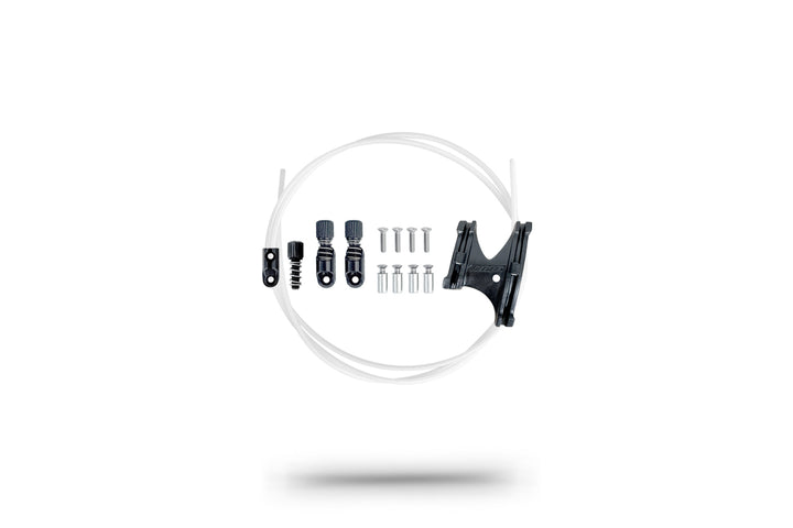 Alternate View of Cable Routing Kit- Fluidity showing all screws and components